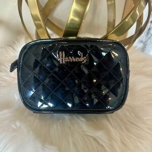 Harrods Black Quilted Makeup Bag New Without Tags